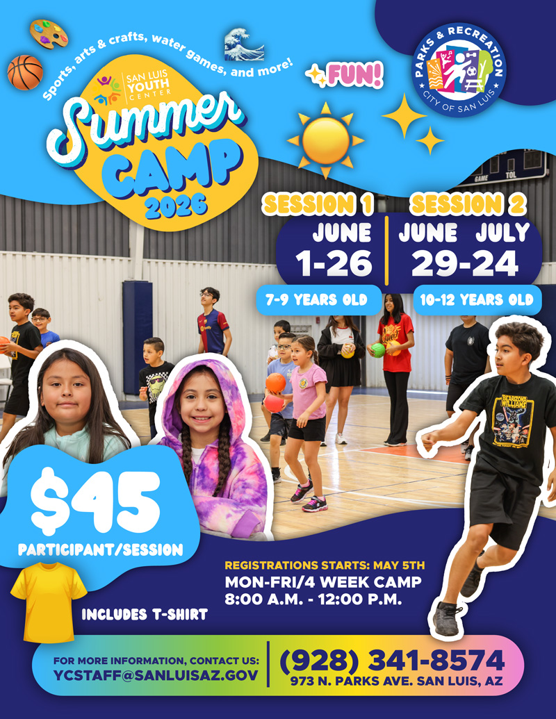 flyer of 2026 youth center summer camp